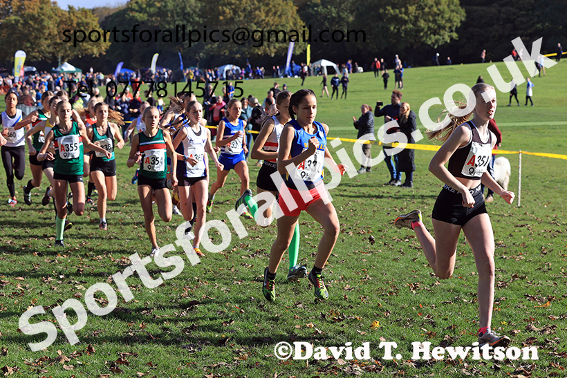 Girls under-15s, 2024 Northern Cross Country Relays, Graves Park, Sheffield.   Photo: David T. Hewitson/Sports for All Pics